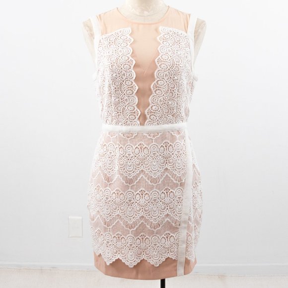 Greylin M Illusion Lace Sheath Mini Dress Pink - Picture 11 of 16